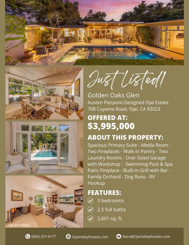 real estate flyer for ojai home for sale