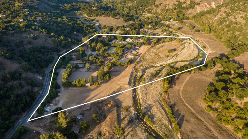 aerial showing property lines for ojai ranch for sale