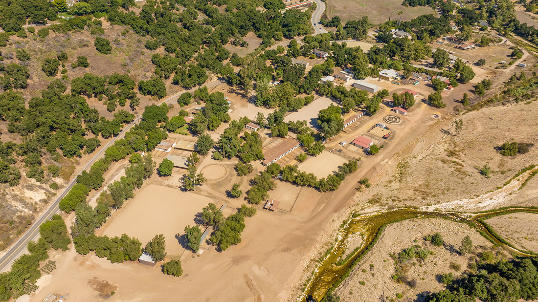 aerial view of ojai horse ranch for sale