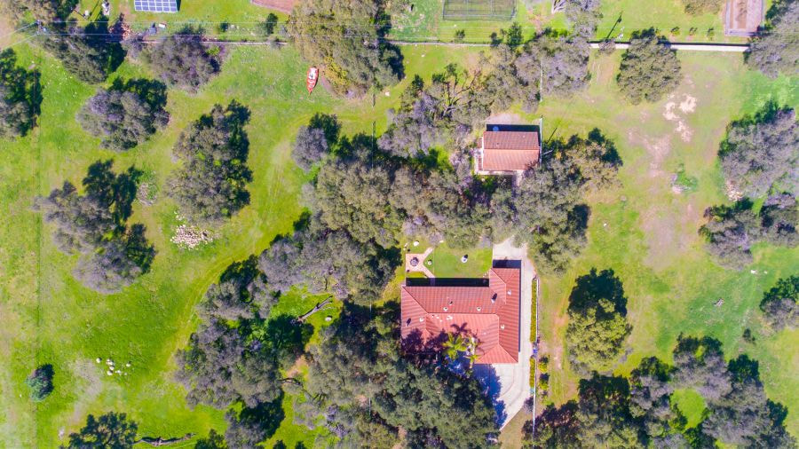 Aerial View of Ojai Horse Property