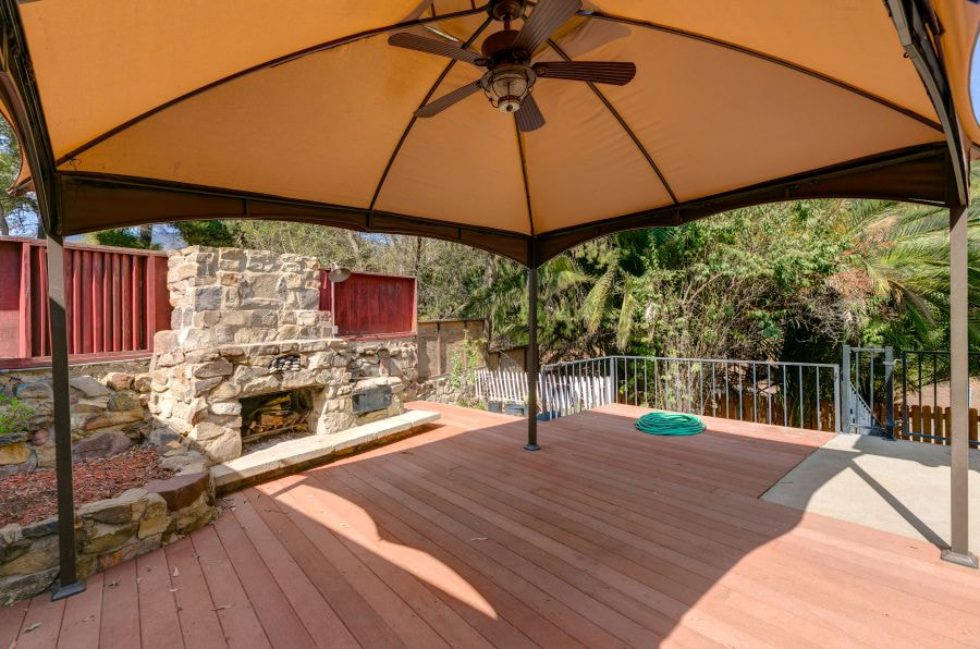 Patio Fireplace at Downtown Ojai Home for Sale