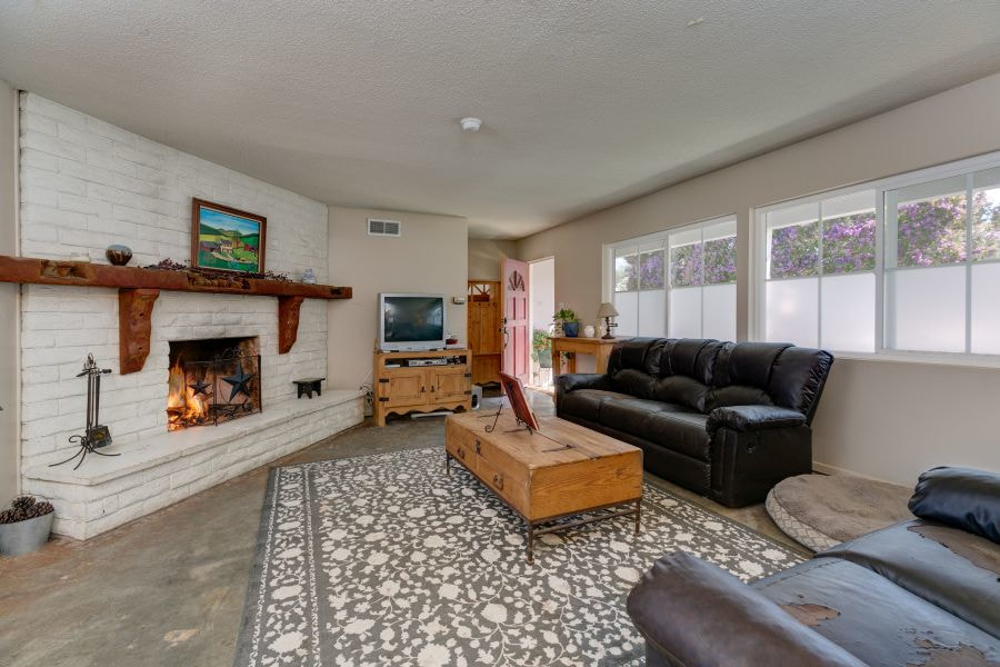 Gas fireplace in Ojai home for sale