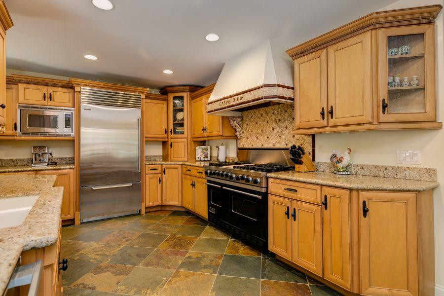 Traditional kitchen with maple cabinets