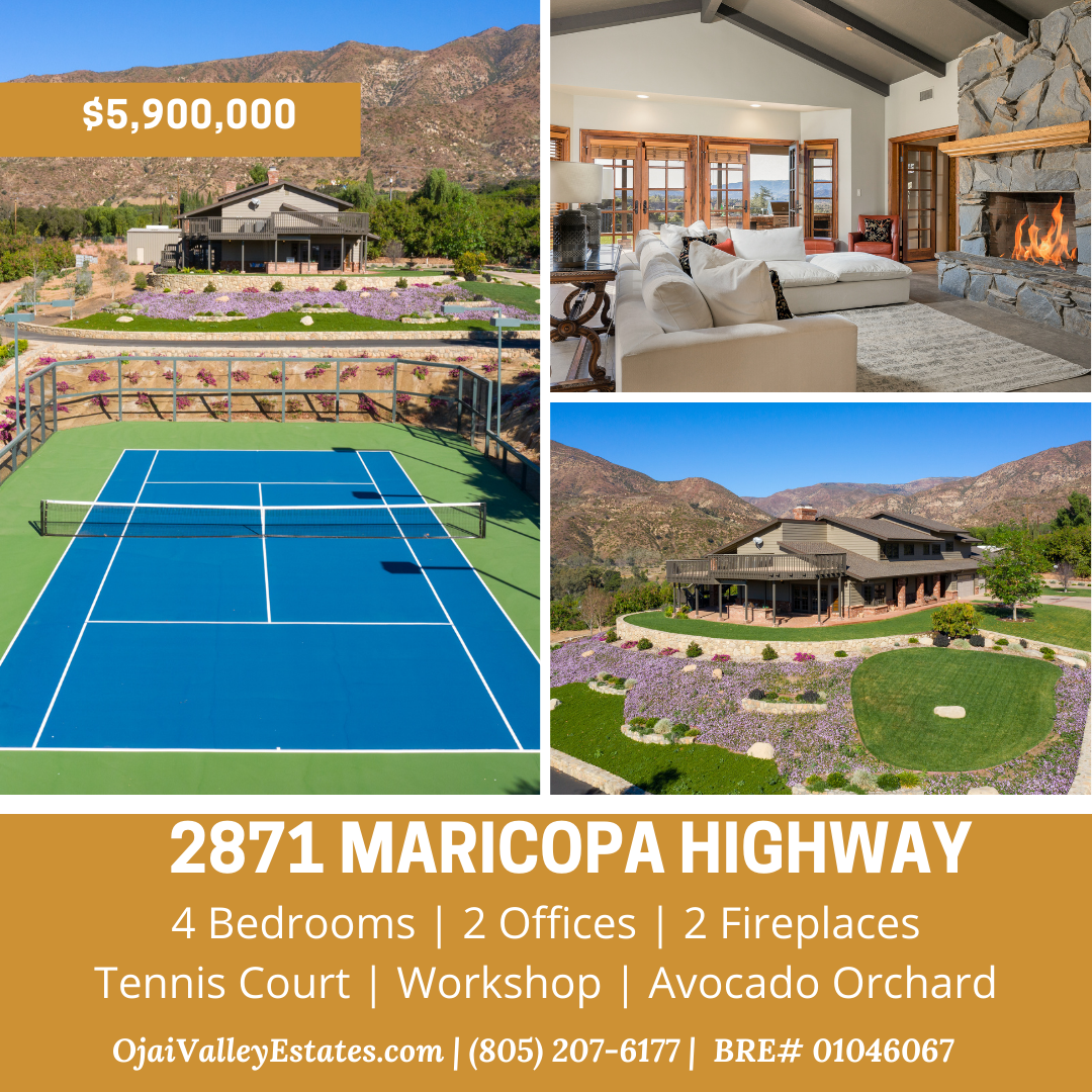ojai home for sale with tennis court