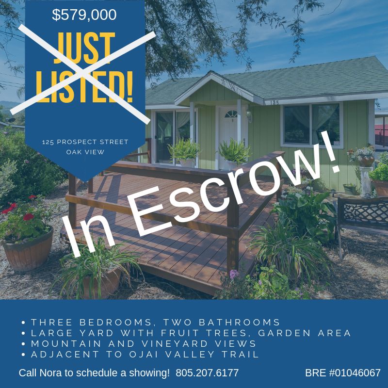 Oak View Home for Sale In Escrow